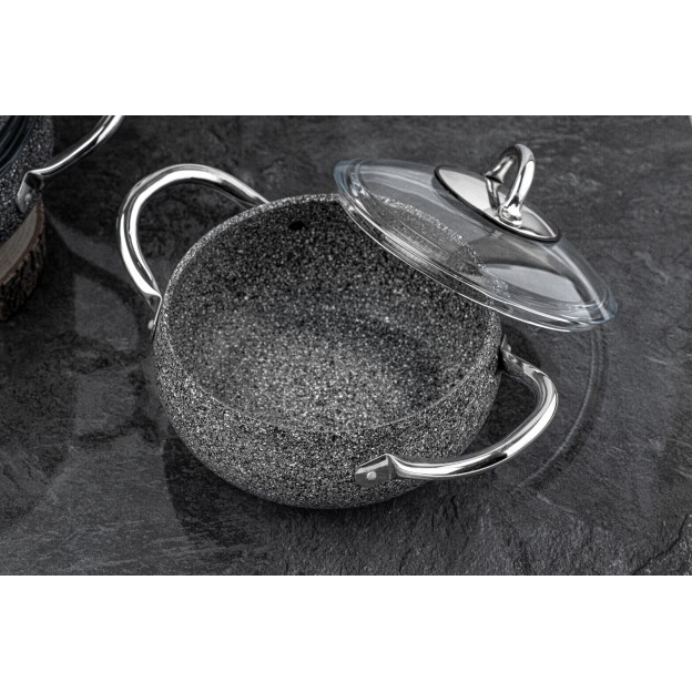 Taç Luna 7 Pcs Granite Cookware Set Grey