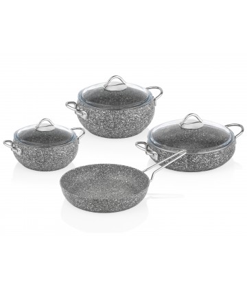 Taç Luna 7 Pcs Granite Cookware Set Grey
