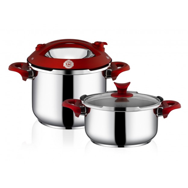 Taç Presto Inductio 4-6 Lt. Pressure Cooker Pot Set Red