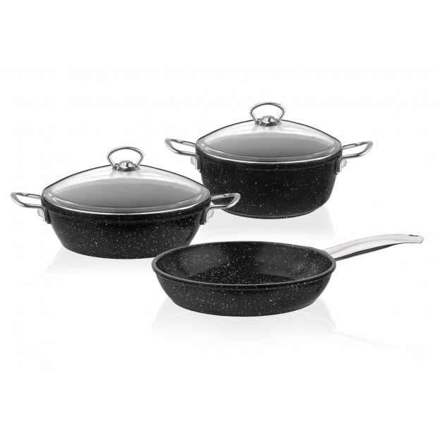 Taç Gravita Cast 5 Pcs Cookware Set Black