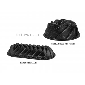 Taç 2 Pcs Cast Alumınıum Cake Moulds Set Black 1