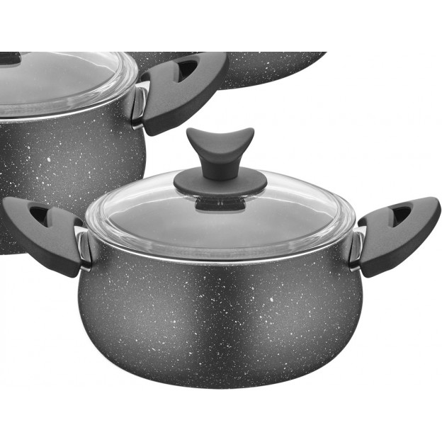 Taç Granite Plus 3 Pcs High Casserole Set Grey