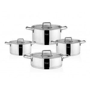 Taç Hera Induction 8 Pcs Stainless Steel Cookware Set Platin