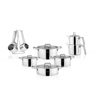 Taç Hera Induction 16 Pcs Stainless Steel Wedding Set Platin