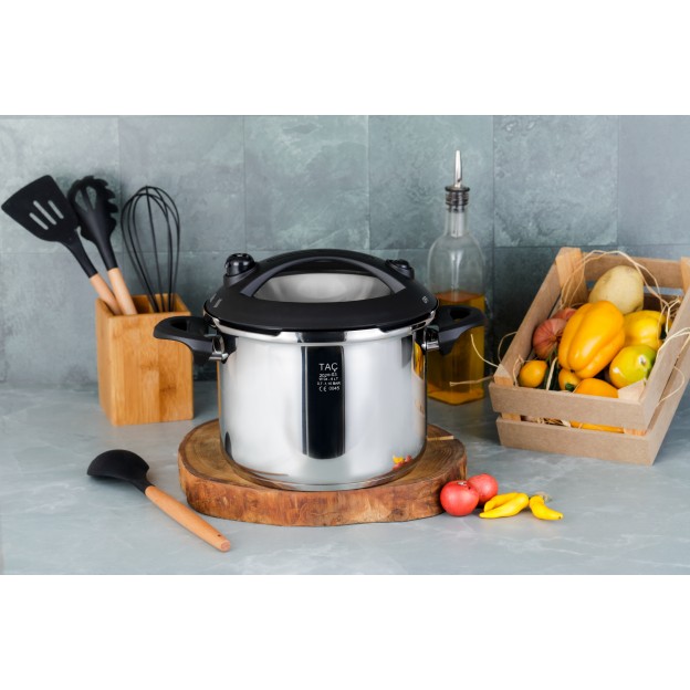 Taç Presto Induction 6 Lt. Pressure Cooker Pot Black