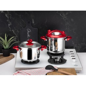 Taç Baby Induction 2 Pcs Pressure Cooker Set Red