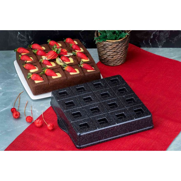 Taç Granit Döküm Brownie Kek Kalıbı Siyah 29 Cm