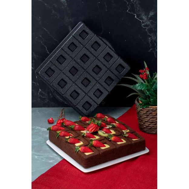 Taç Granit Döküm Brownie Kek Kalıbı Siyah 29 Cm