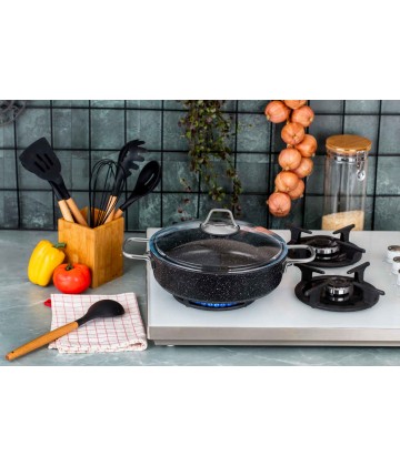 Taç Black Edition Granite Low Casserole 24 cm