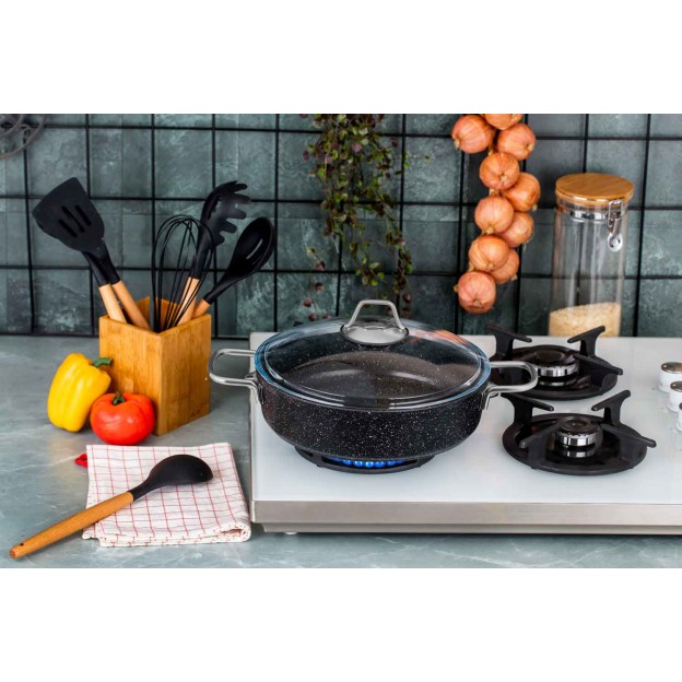 Taç Black Edition Granite Low Casserole 30 cm