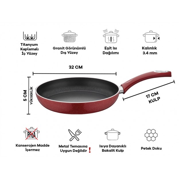 Taç Titan Granite Frying Pan 32cm