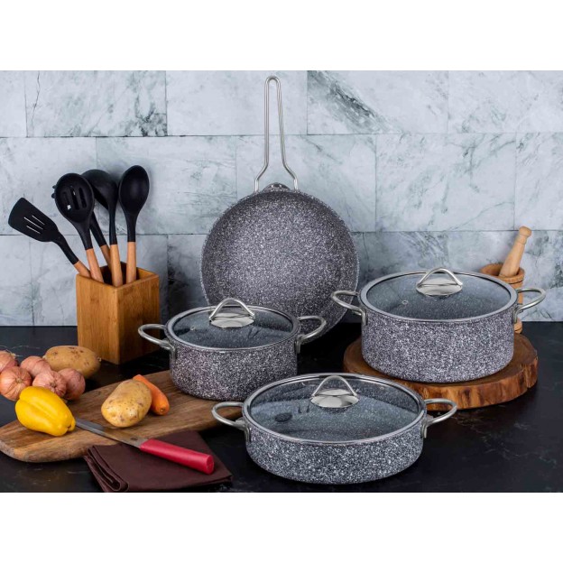 Taç Ultra Klasik 7 Pcs Granite Cookware Set