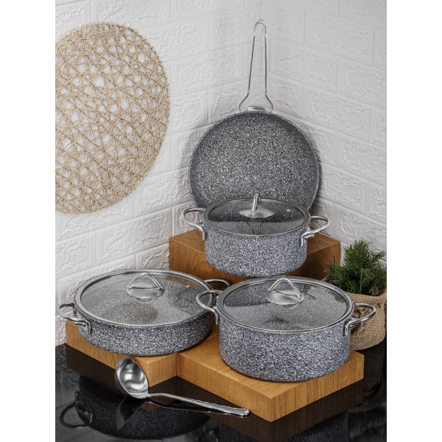 Taç Ultra Klasik 7 Pcs Granite Cookware Set