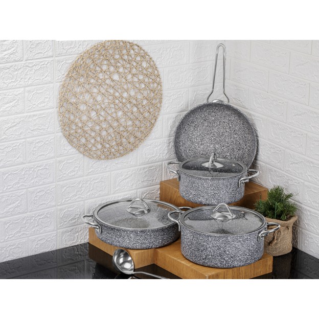 Taç Ultra Klasik 7 Pcs Granite Cookware Set