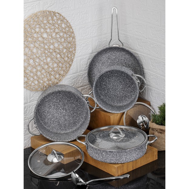 Taç Ultra Klasik 7 Pcs Granite Cookware Set