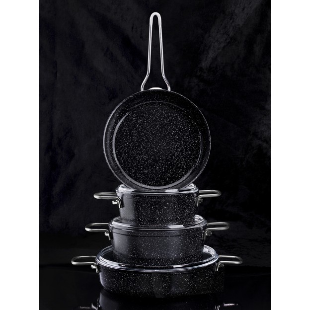 Taç Black Edition 7 Pcs Granite Cookware Set