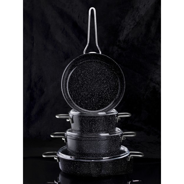 Taç Black Edition 7 Parça Granit Tencere Seti