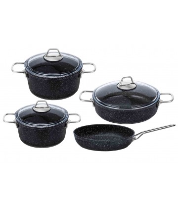 Taç Black Edition 7 Pcs Granite Cookware Set