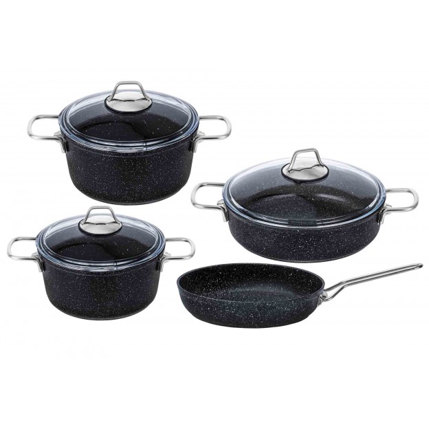 Taç Black Edition 7 Pcs Granite Cookware Set