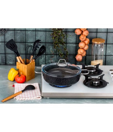 Taç Black Edition Granite Low Casserole 28 cm