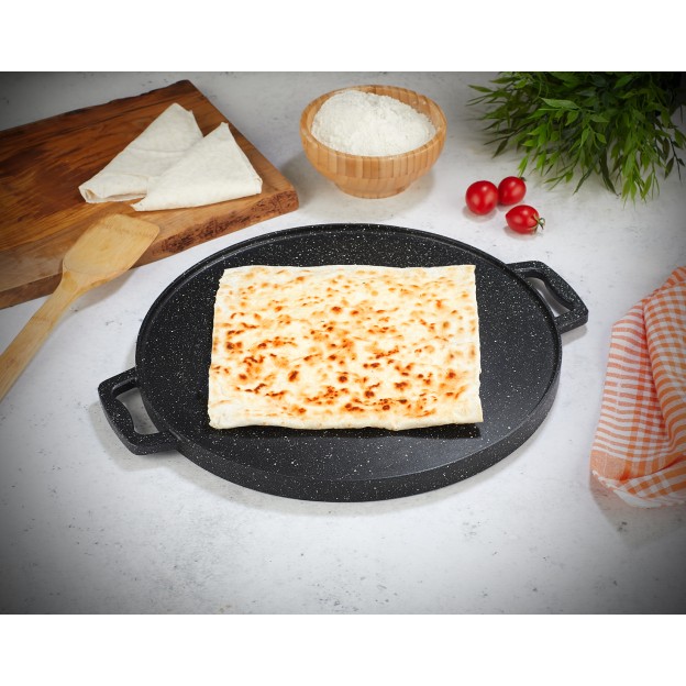 Taç Gravita Döküm Izgara ve Gözleme Tepsi 34cm Siyah