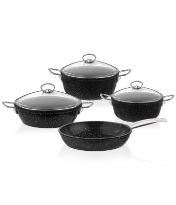 Taç Induction Gravita 7 Pcs Cookware Set Black