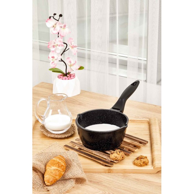 Taç Cast Deep Sauce Pan 16 cm Black