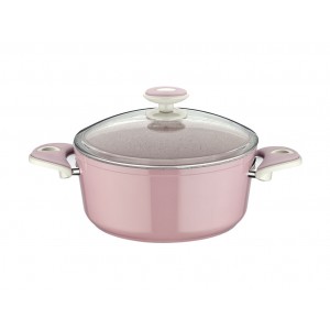 Taç Granit Plus Derin Tencere 22 cm Pembe