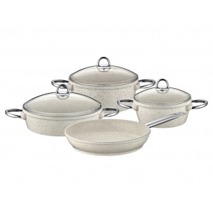 Taç Vision Cast Aluminium 7 Pcs Cookware Set White