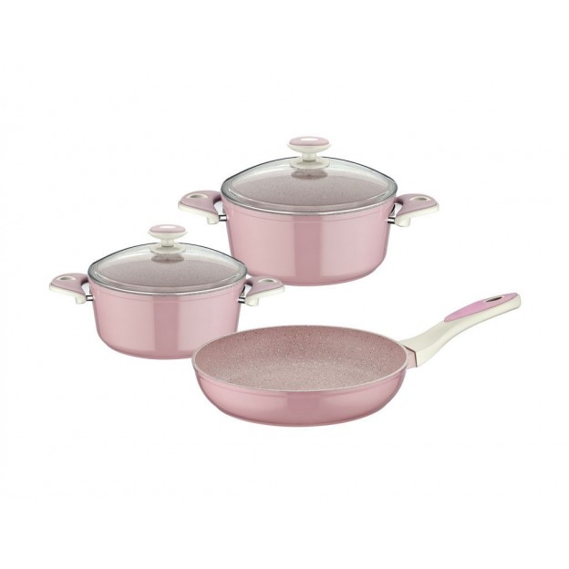 Taç Granite Plus 5 Pcs Cookware Set Pink