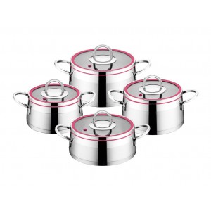 Taç Prizma 4 Pcs Cookware Set Pink