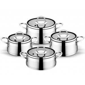 Taç Prizma 4 Pcs Cookware Set Black