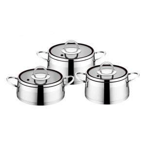 Taç Prizma 3 Pcs Cookware Set Black