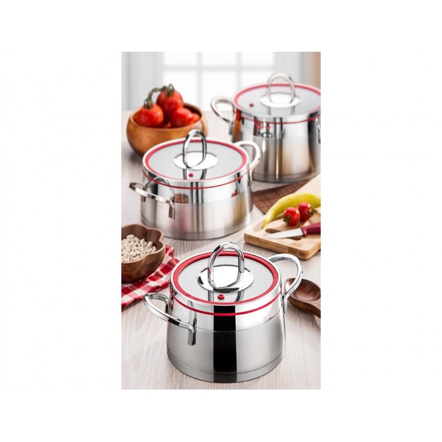 Taç Prizma 3 Pcs Cookware Set Fushia