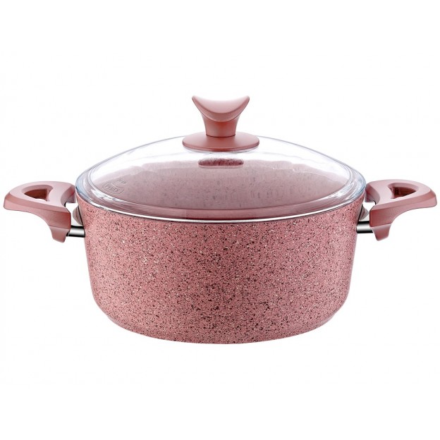 Taç Granite Plus 5 Pcs Cookware Set Pearl Pink
