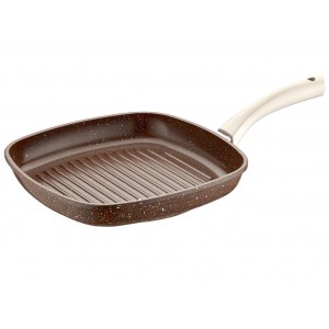 Taç Vision Cast Aluminium Rectengulary Grill Pan 28 cm Brown