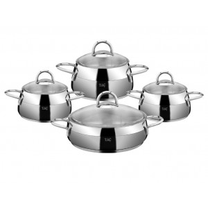 Taç Nobis Induction 8 Pcs Cookware Set Silver