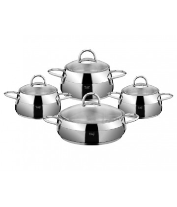 Taç Nobis Induction 8 Pcs Cookware Set Silver