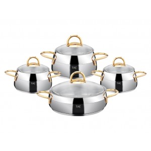 Taç Nobis Induction 8 Pcs Cookware Set Gold