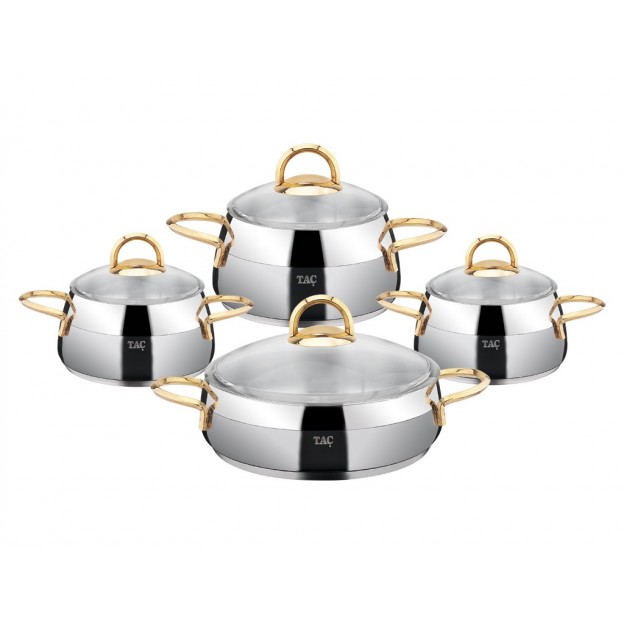 Taç Nobis Induction 8 Pcs Cookware Set Gold
