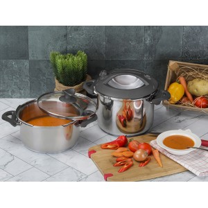 Taç Presto Induction 4-6 Lt. Pressure Cooker Pot Grey