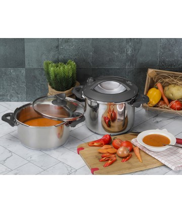 Taç Presto Induction 4-6 Lt. Pressure Cooker Pot Grey