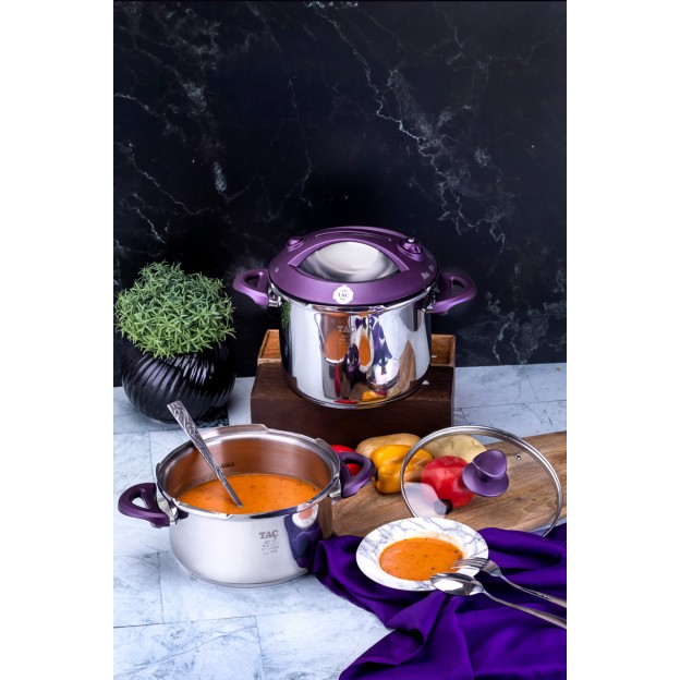 Taç Presto Induction 4-6 Lt. Pressure Cooker Pot Set Purple