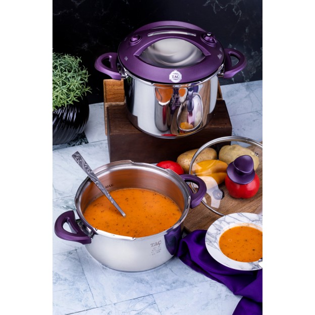 Taç Presto Induction 4-6 Lt. Pressure Cooker Pot Set Purple