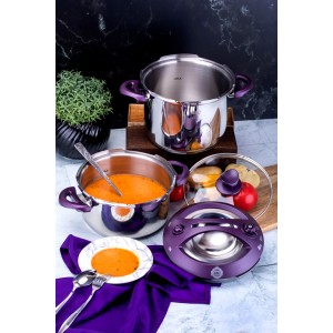 Taç Presto Induction 4-6 Lt. Pressure Cooker Pot Set Purple