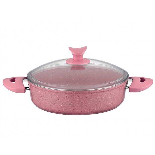 Taç Aksu Extra Granit Basık Tencere 26 Cm Pembe