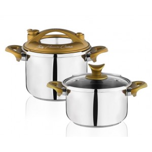 Taç Baby Induction 2 Pcs Pressure Cooker Set Gold