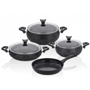 TAC MASTERCOOK TOMBIK 7 PCS COOKWARE SET BLACK