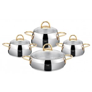 Taç Miranda 8 Pieces Stainless Steel Set Gold