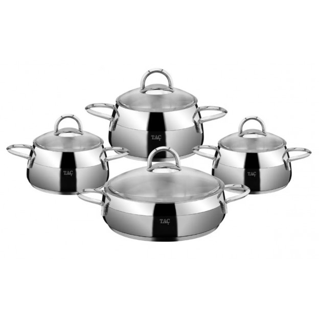 Taç Miranda 8 Pieces Stainless Steel Set  Platinum